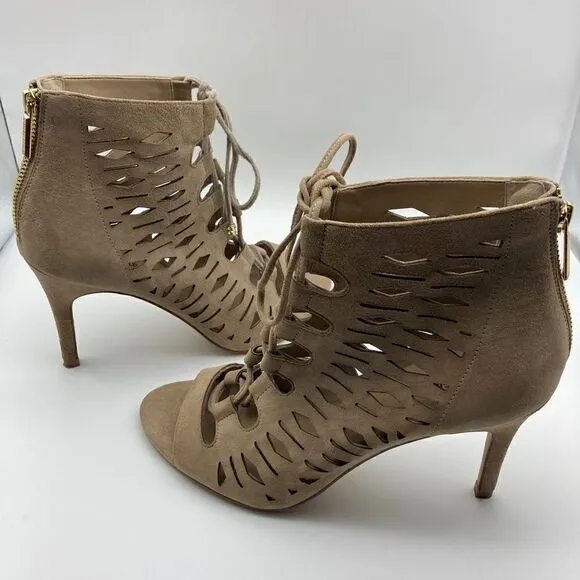 Karl Lagerfeld Paris Beige Suede Ankle Boots Size 9M