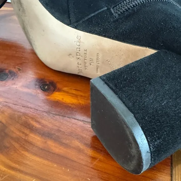 Kate Spade New York Langton Black Floral Suede Boots