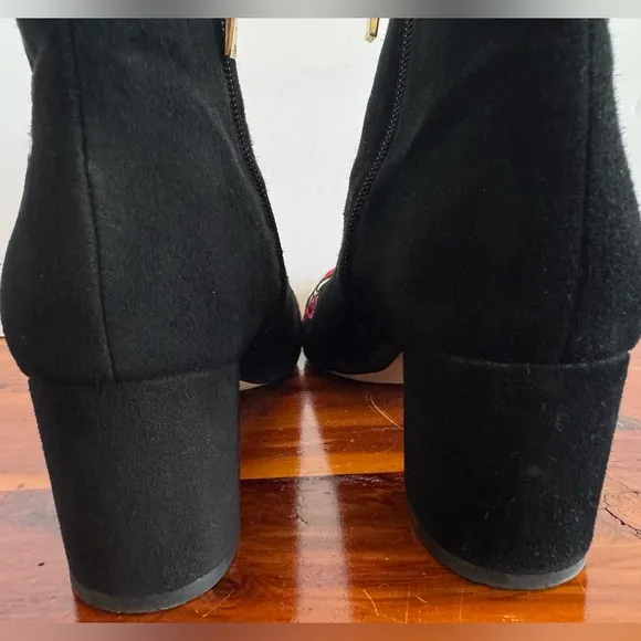 Kate Spade New York Langton Black Floral Suede Boots