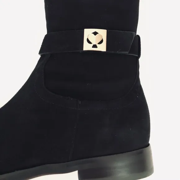 Kate Spade Verona Knee-High Black Suede Boots