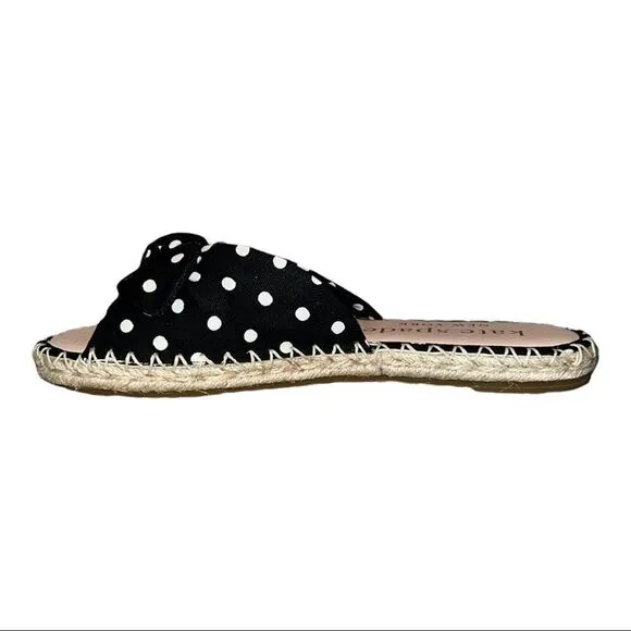 kate spade new york Women's Saltie Shore Sandals Black French Cream 9M New
