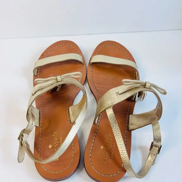 Kate Spade Gold tassel sandals, size 10