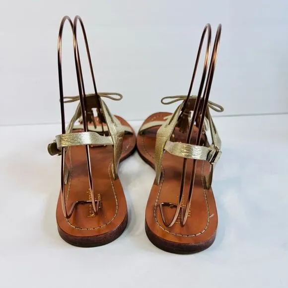 Kate Spade Gold tassel sandals, size 10