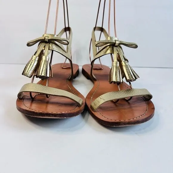 Kate Spade Gold tassel sandals, size 10