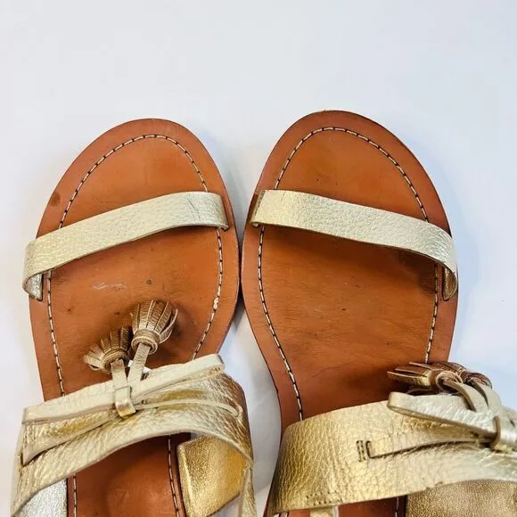 Kate Spade Gold tassel sandals, size 10