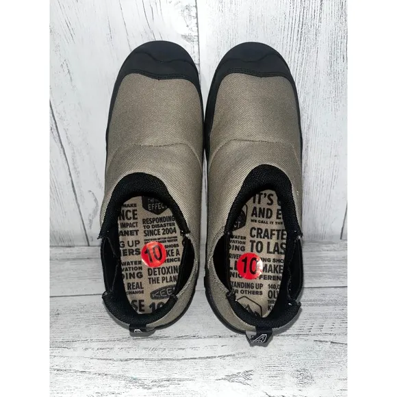 Keen HoodCamp Slip On Shoe Comfort Casual Loafer Sand Dune Black Mens Size 10