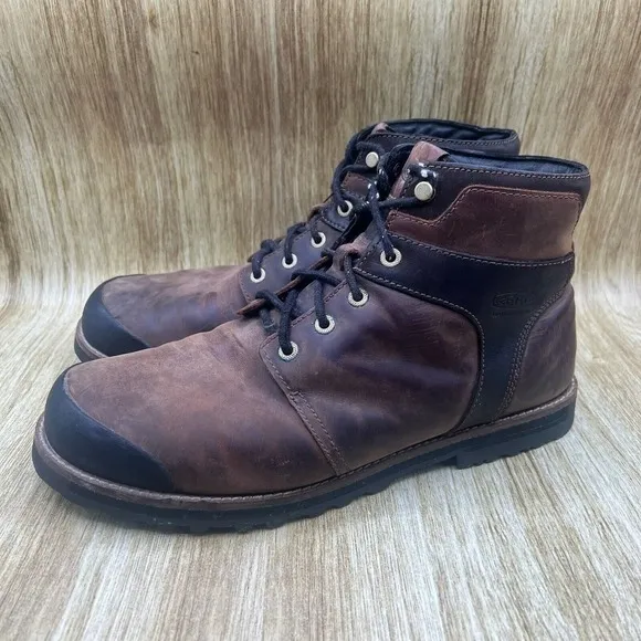 Keen The Rocker Boots Men's Size 11.5 M Waterproof Leather Ankle Brown 1017488