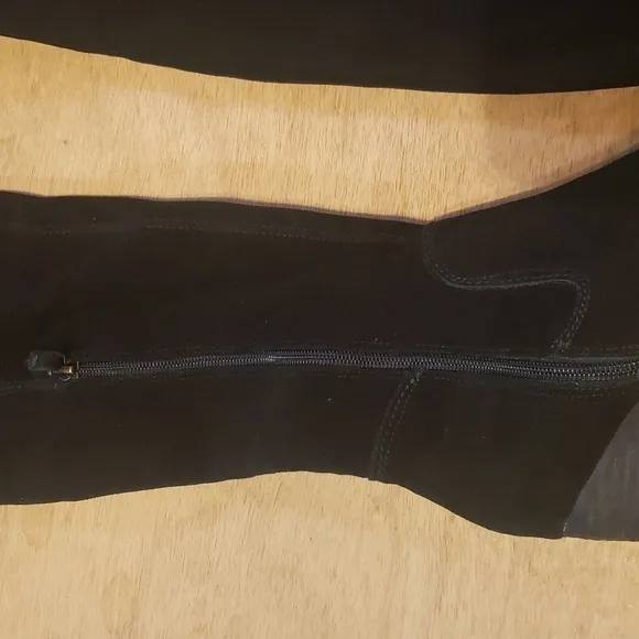 Kelsi Dagger Anthropologie Brooklyn Logan Over-The-Knee Black Suede Boots NWOT