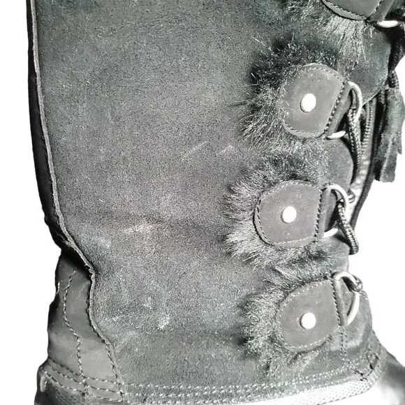 Khombu Women's Artic Waterproof Snow Boots Size 7 Black Faux Fur