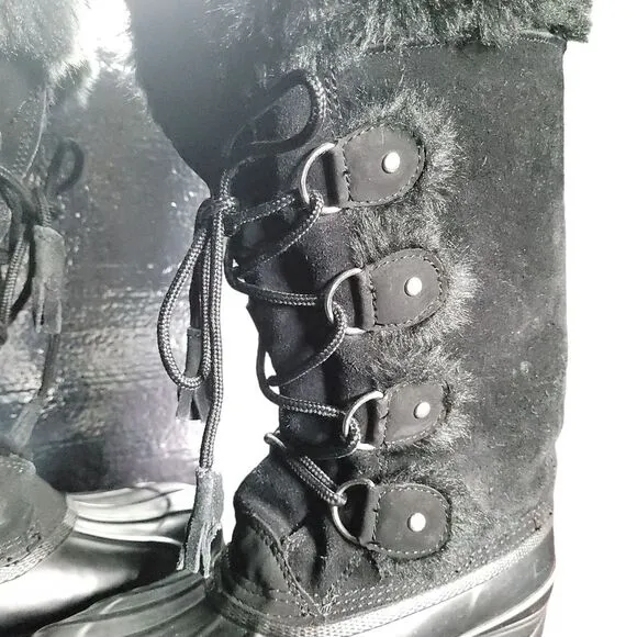Khombu Women's Artic Waterproof Snow Boots Size 7 Black Faux Fur