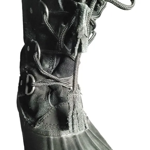 Khombu Women's Artic Waterproof Snow Boots Size 7 Black Faux Fur