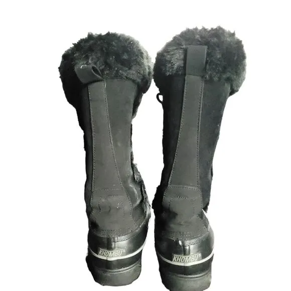 Khombu Women's Artic Waterproof Snow Boots Size 7 Black Faux Fur