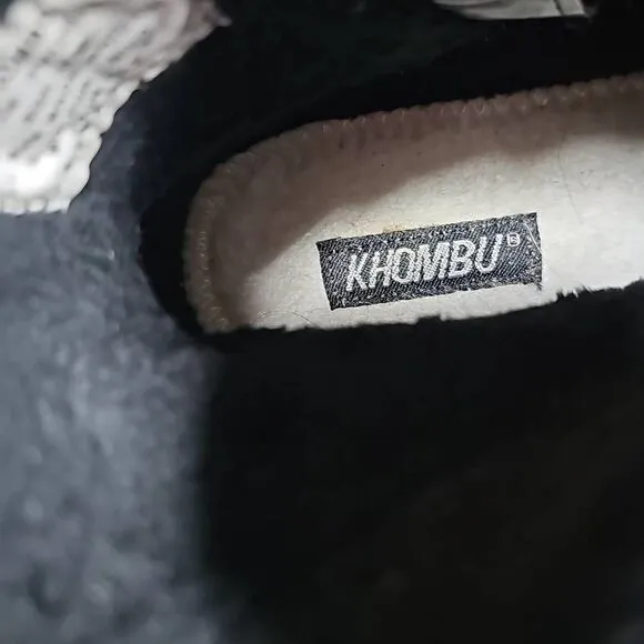 Khombu Women's Black Side Zip Buckle Faux Fur Lining Heeled Ankle Boots Size 9