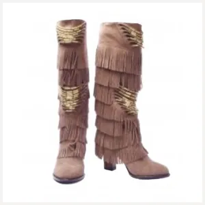 Kitson Star Ash Blonde Ambition Taupe Fringe Boots