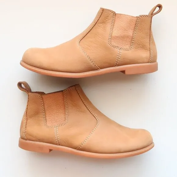 Kodiak Tan Nubuck Leather Low-Rider Original Pull-on Chelsea Ankle Boots Booties