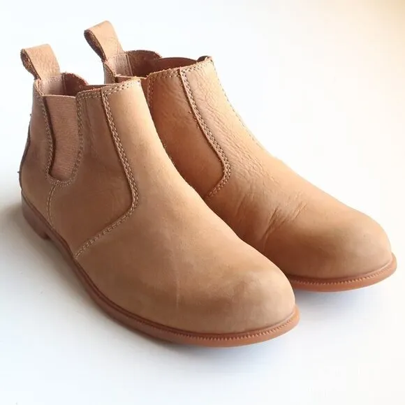 Kodiak Tan Nubuck Leather Low-Rider Original Pull-on Chelsea Ankle Boots Booties