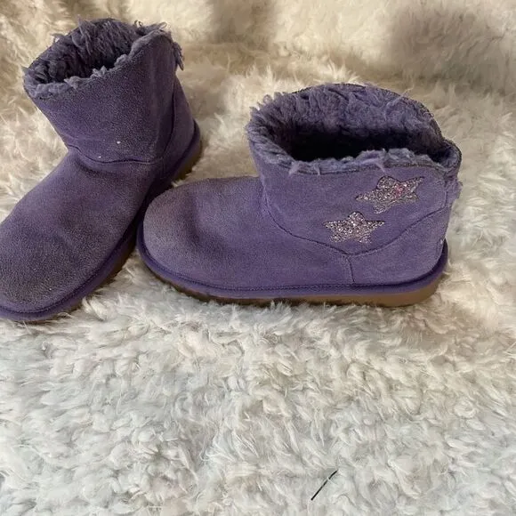Kookaburra by UGG girl stars mini leather lavender suede boots size 1