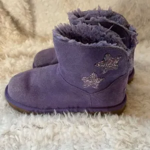 Kookaburra by UGG girl stars mini leather lavender suede boots size 1