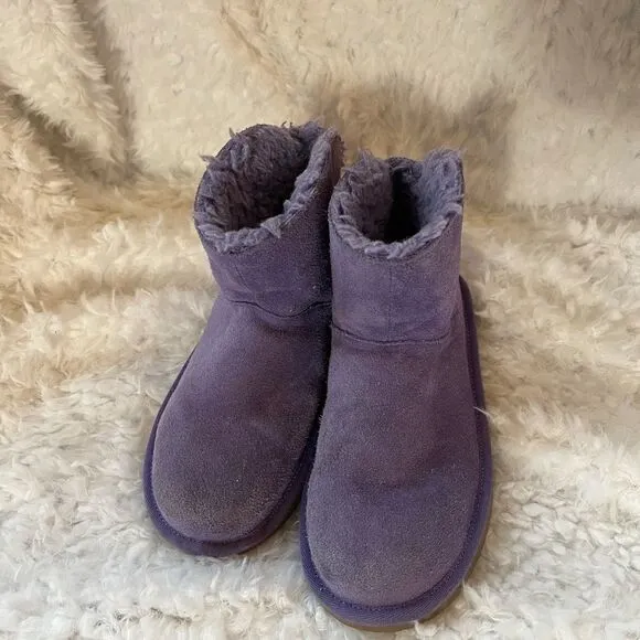 Kookaburra by UGG girl stars mini leather lavender suede boots size 1