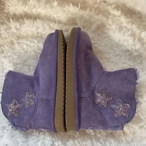 Kookaburra by UGG girl stars mini leather lavender suede boots size 1
