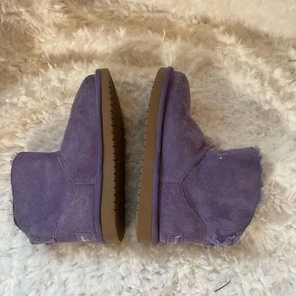 Kookaburra by UGG girl stars mini leather lavender suede boots size 1