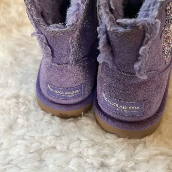 Kookaburra by UGG girl stars mini leather lavender suede boots size 1