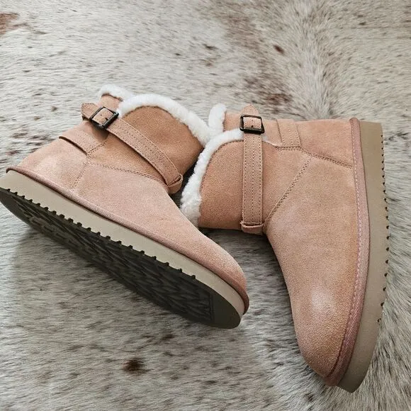 Koolaburra by UGG Delene Mini Women's Shearling Boots in Cork Size 10 NEW