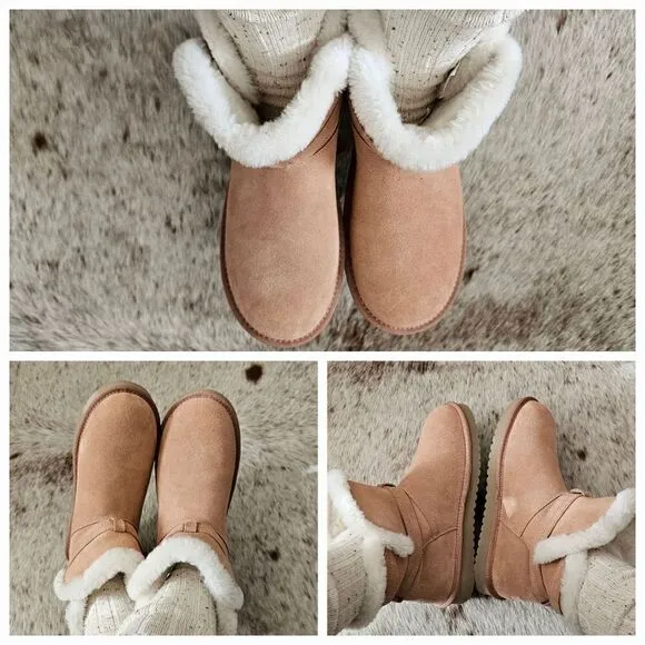 Koolaburra by UGG Delene Mini Women's Shearling Boots in Cork Size 10 NEW