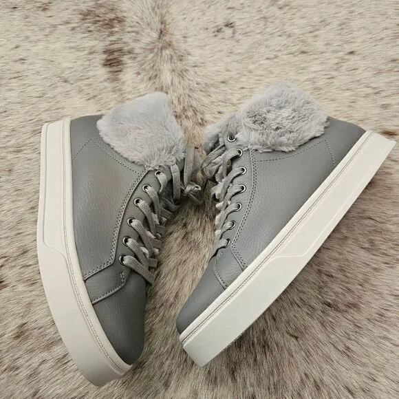 KOOLABURRA by UGG Sundell Fuzz Chukka High Sneaker Boots in Gray NEW