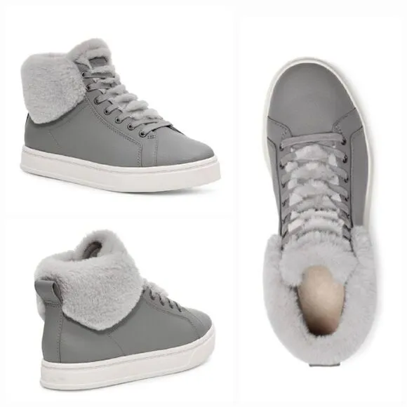 KOOLABURRA by UGG Sundell Fuzz Chukka High Sneaker Boots in Gray NEW