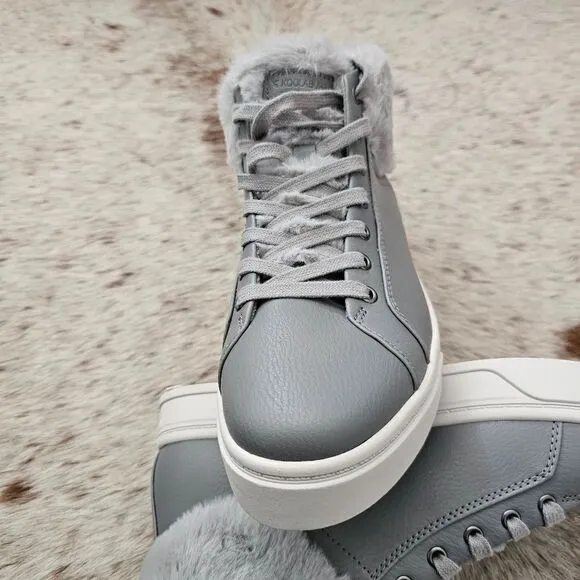 KOOLABURRA by UGG Sundell Fuzz Chukka High Sneaker Boots in Gray NEW