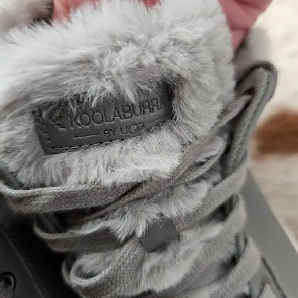 KOOLABURRA by UGG Sundell Fuzz Chukka High Sneaker Boots in Gray NEW