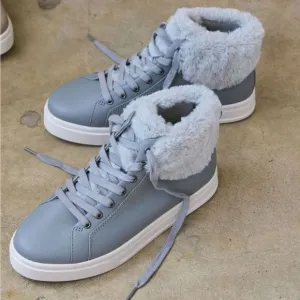 KOOLABURRA by UGG Sundell Fuzz Chukka High Sneaker Boots in Gray NEW
