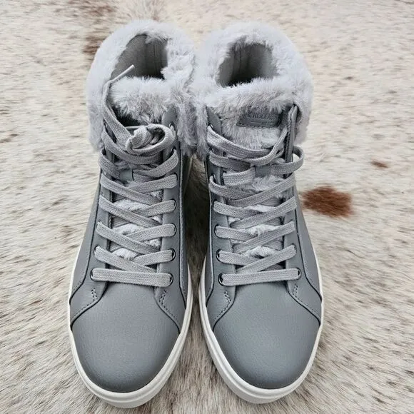 KOOLABURRA by UGG Sundell Fuzz Chukka High Sneaker Boots in Gray NEW