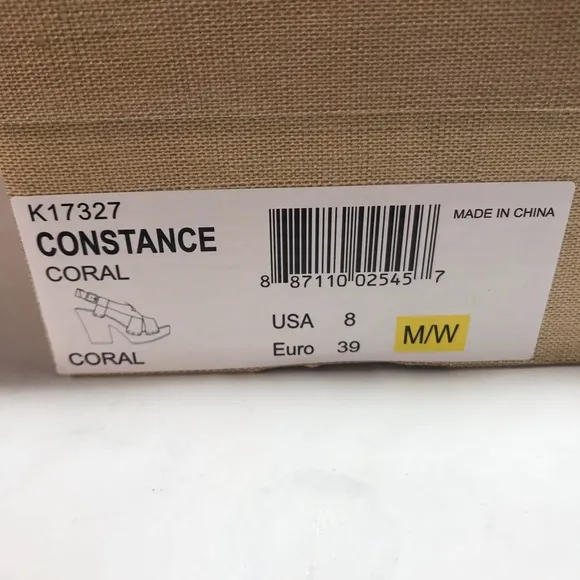 Kork-Ease Constance Coral Leather Stacked Heel Sandals Size 8 NIB