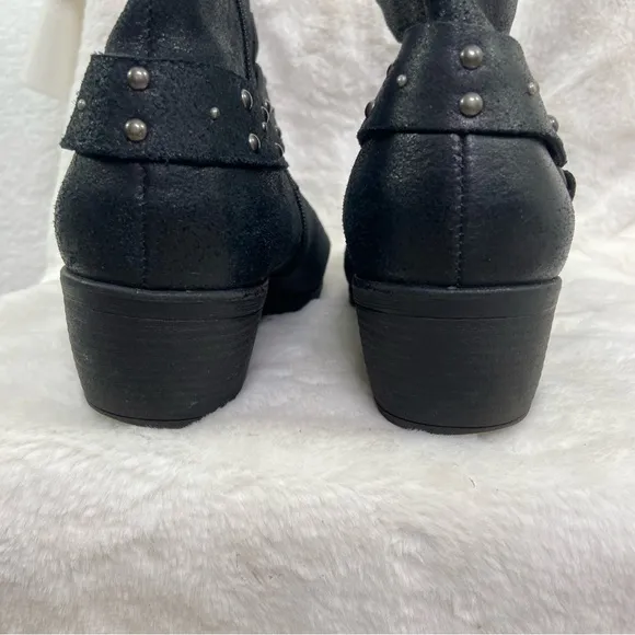 Korks by Kork-Ease Ankle Boots Moto Cassandra Suede Leather Studded Harness. 11