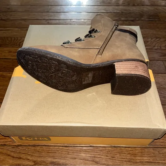 Korks Reese Boot Lace Up Brown Combo Faux Leather Women’s Size 8