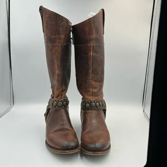 LANE riding boots Westminster tall equestrian  studed harness classic English