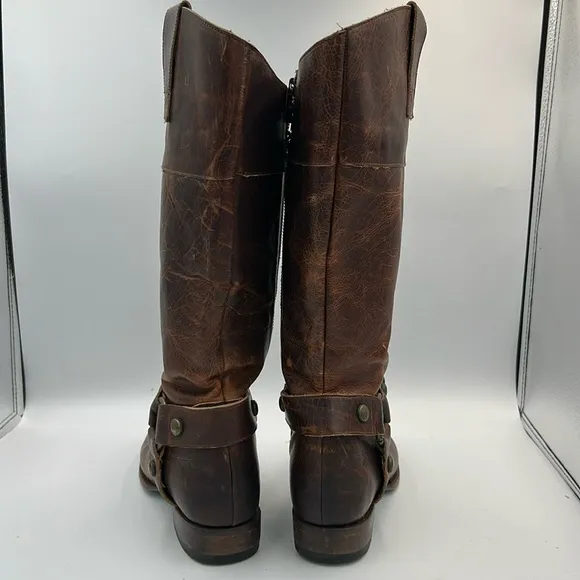LANE riding boots Westminster tall equestrian  studed harness classic English