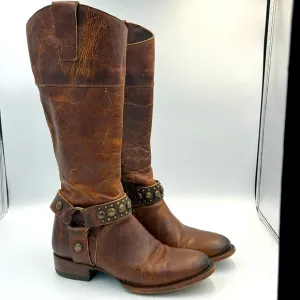 LANE riding boots Westminster tall equestrian  studed harness classic English