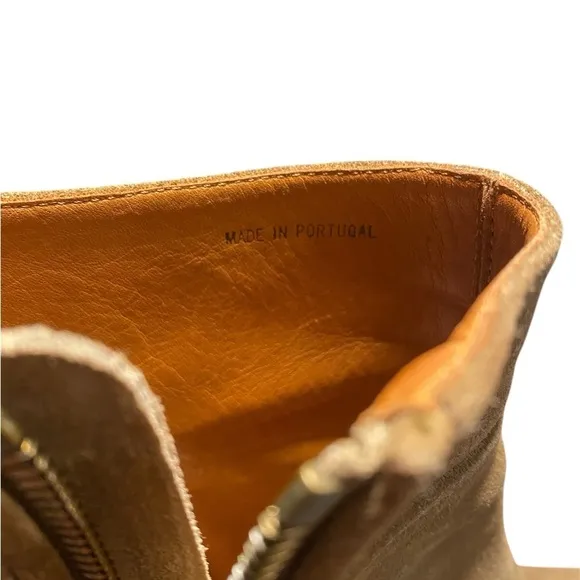 Lanvin Brown Suede Wedge Heel Ankle Boots Size 40