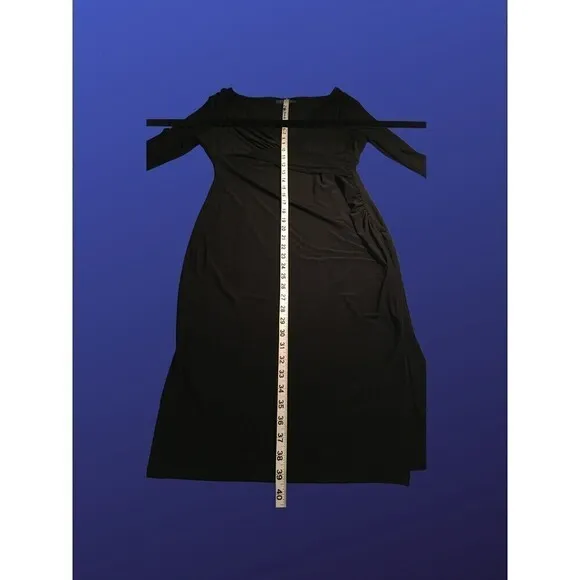 LAUREN RALPH LAUREN Empire Ruched Dress, BLACK, Size 10, NWOT