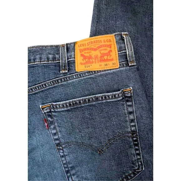 Levi’s 514 MEN'S MEDIUM WASH STRAIGHT FIT JEANS (005141537)- Size 38x30  ***Item
