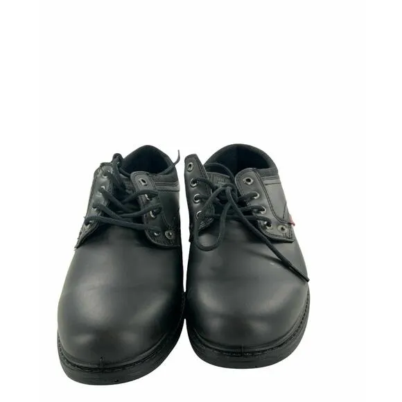 Levi’s Mens Black Round Toe Faux Leather Lace Up Dress Casual Shoes Size 8.5