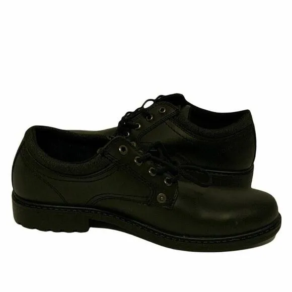 Levi’s Mens Black Round Toe Faux Leather Lace Up Dress Casual Shoes Size 8.5