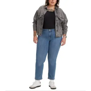 Levi’s Plus 24W Straight Leg Jeans Mid Rise Stretch Blue Eco Denim Repreve