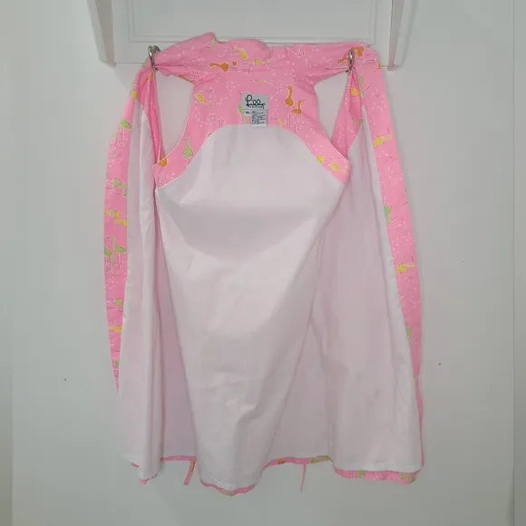 Lilly Pulitzer Girl's Vintage White Label Shirt Dress in Pink Sandhill Crane 10