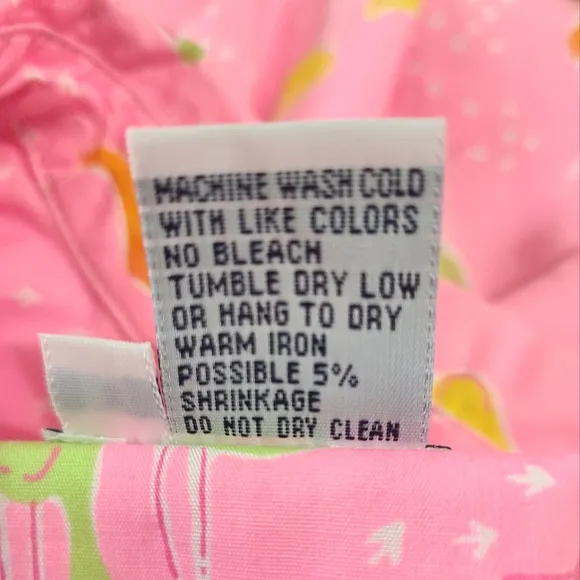 Lilly Pulitzer Girl's Vintage White Label Shirt Dress in Pink Sandhill Crane 10