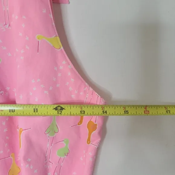 Lilly Pulitzer Girl's Vintage White Label Shirt Dress in Pink Sandhill Crane 10