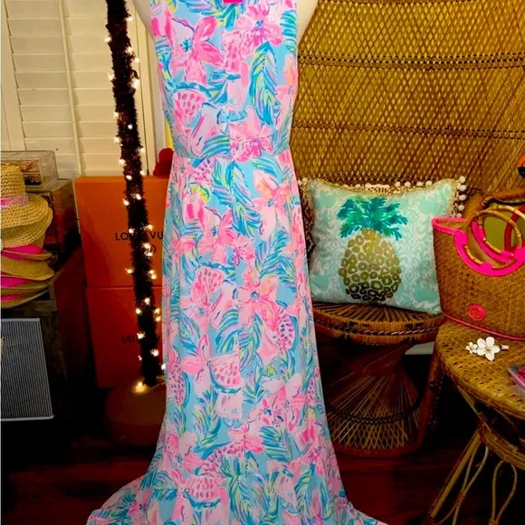 Lilly Pulitzer NWT Taylee Maxi Dress Gimme The Juice Size 00